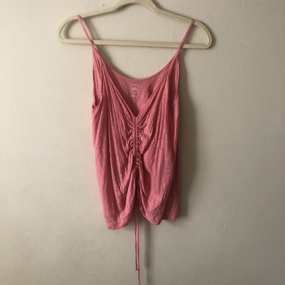 Gap Ruched Linen Cami Pink S NWOT - Picture 2 of 7